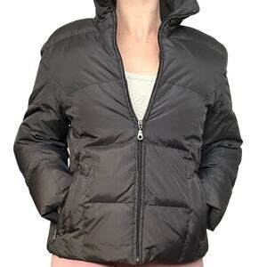 Utex Womens M Down Jacket Black Puffer Quilted Zip Front Pockets Fleece Lined